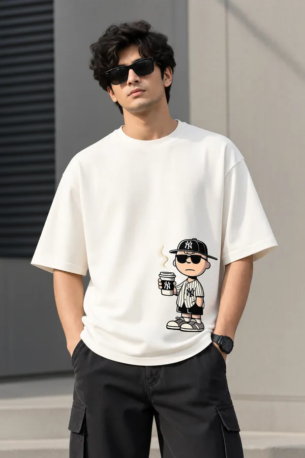 Giffy_Life_Snoopy_NY_Yankees_Oversized_Tee_-_Off-White_Coffee_Graphic_Printed_Streetwear_T-Shirt