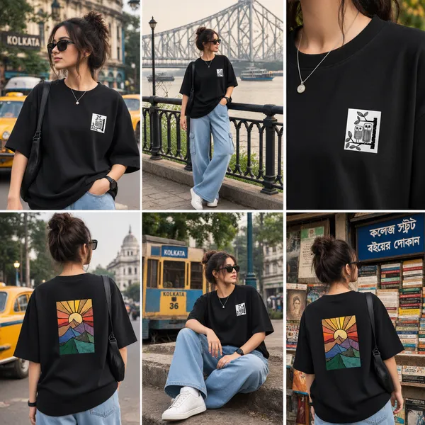 Giffy_Life_Solar_Horizon_Printed_Oversized_Tee_-_Black_Retro_Sunset_Mountain_Back_Print_Streetwear_T-Shirt