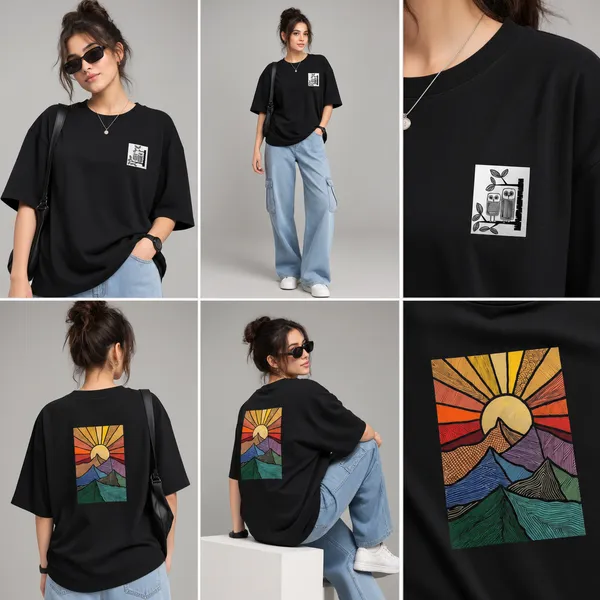 Giffy_Life_Solar_Horizon_Printed_Oversized_Tee_-_Black_Retro_Sunset_Mountain_Back_Print_Streetwear_T-Shirt