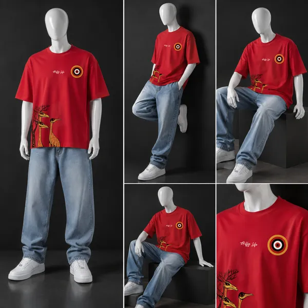 Giffy_Life_Tribal_Birds_Oversized_Tee_-_Red_Folk_Art_Graphic_Streetwear_T-Shirt