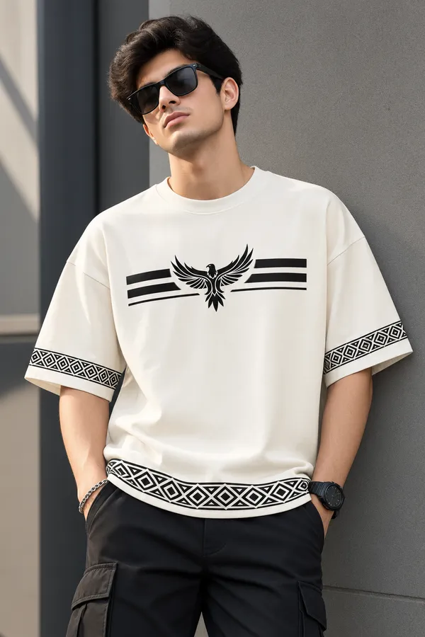 Giffy_Life_Tribal_Eagle_Oversized_Tee_-_Off-White/_White_Geometric_Border_Graphic_Streetwear_T-Shirt
