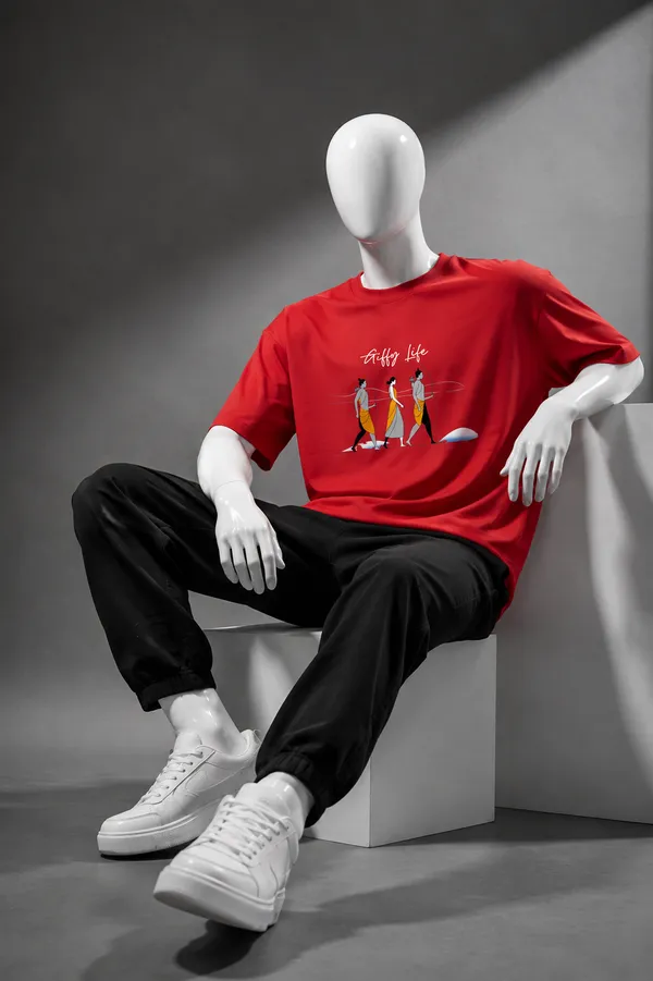 Giffy_Life_Vanvas_Ramayana_Oversized_Tee_-_Red_Minimalist_Mythological_Streetwear_T-Shi