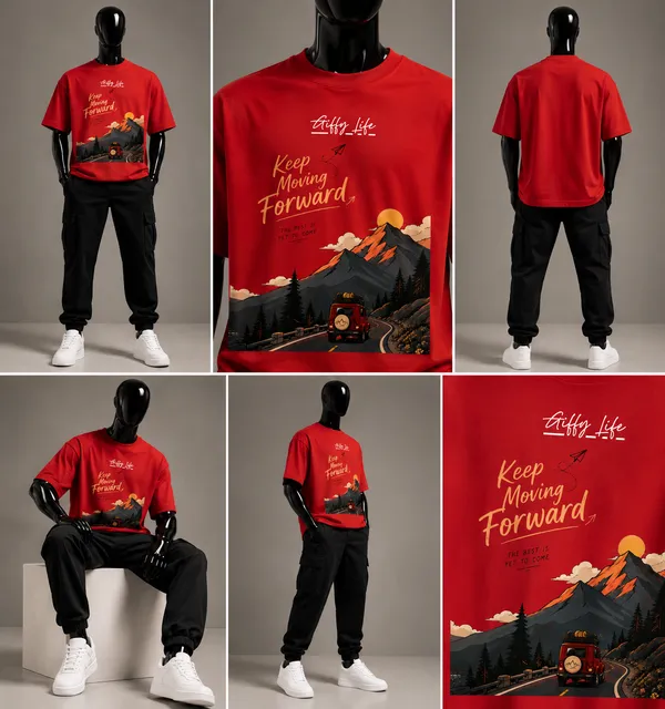 Giffy_Life_Wanderlust_"Keep_Moving_Forward"_Oversized_Tee_-_Red_Mountain_Road_Trip_Graphic_T-Shirt