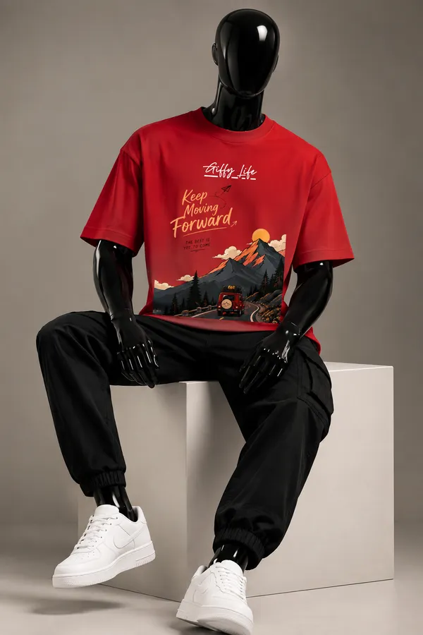 Giffy_Life_Wanderlust_"Keep_Moving_Forward"_Oversized_Tee_-_Red_Mountain_Road_Trip_Graphic_T-Shirt