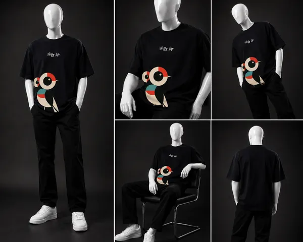 Giffy_Life_"Geometric_Owl"_Modern_Art_Black_Oversized_T-Shirt_|_Premium_Cotton_Abstract_Drop_Shoulder_Tee