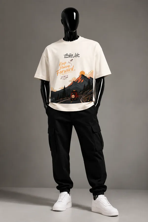Giffy_Life_"Keep_Moving_Forward"_Mountain_Edition_Off-White_Oversized_T-Shirt_|_Premium_Cotton_Wanderlust_Drop_Shoulder_Tee