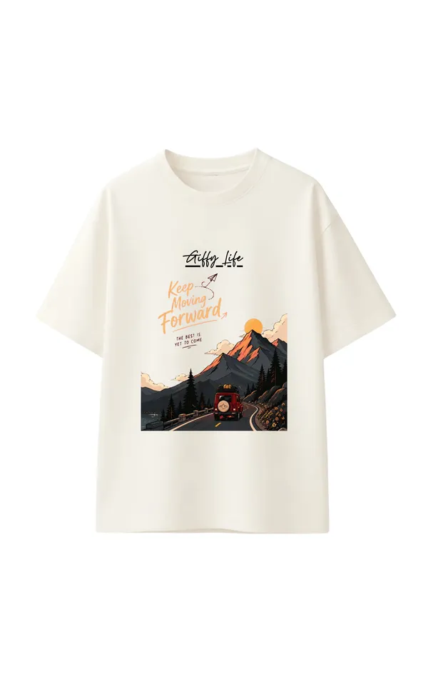 Giffy_Life_"Keep_Moving_Forward"_Mountain_Edition_Off-White_Oversized_T-Shirt_|_Premium_Cotton_Wanderlust_Drop_Shoulder_Tee