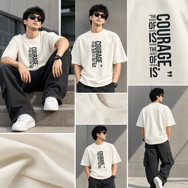 Giffy_Life_"Secret_of_Freedom"_Printed_Off-White_Oversized_T-Shirt_|_Premium_Heavyweight_Cotton_Courage_Vertical_Typography_Drop_Shoulder_Tee