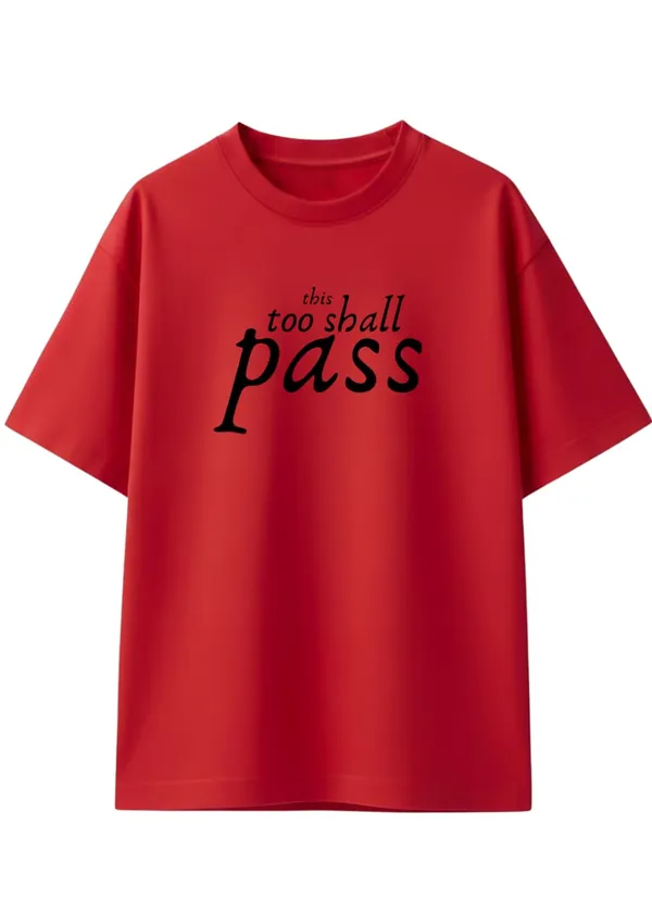 Giffy_Life_"This_Too_Shall_Pass"_Red_Oversized_T-Shirt_|_Premium_Cotton_Typography_Drop_Shoulder_Tee
