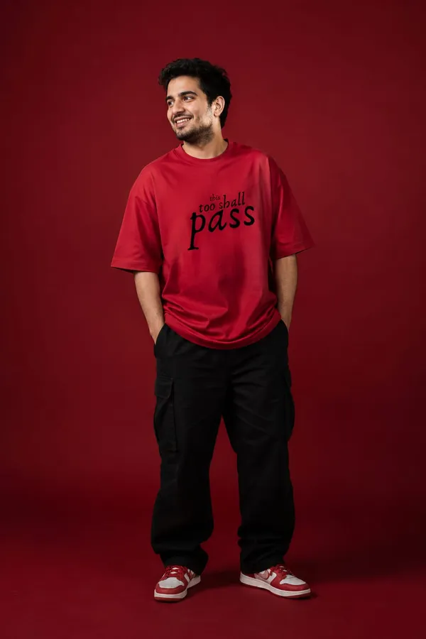 Giffy_Life_"This_Too_Shall_Pass"_Red_Oversized_T-Shirt_|_Premium_Cotton_Typography_Drop_Shoulder_Tee