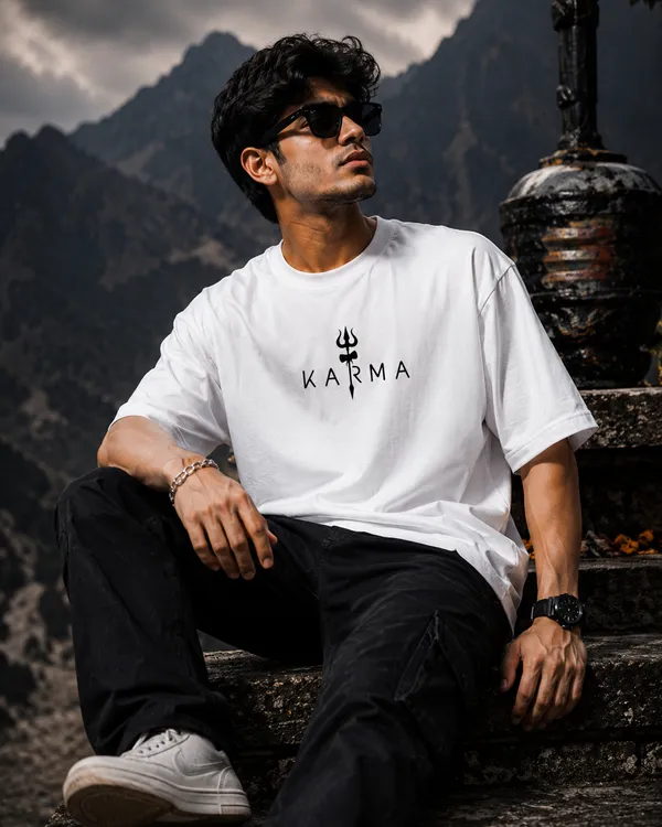 Karma_Trishul_Oversized_Graphic_Print_Round_Neck_T_shirt_in_White