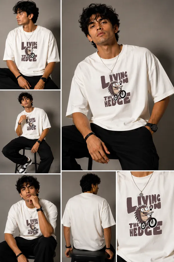 Living_on_the_Hedge"_Off-White_Oversized_T-Shirt_|_Premium_Cotton_Hedgehog_Graphic_Drop_Shoulder_Tee