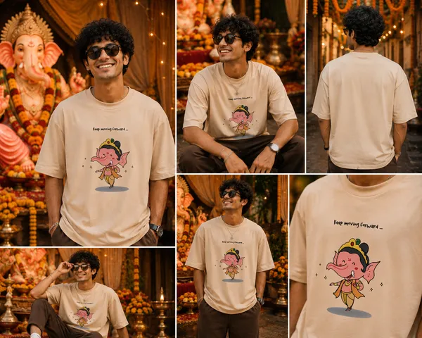 Lord_Ganesha_"Keep_Moving_Forward"_Beige_Oversized_T-Shirt