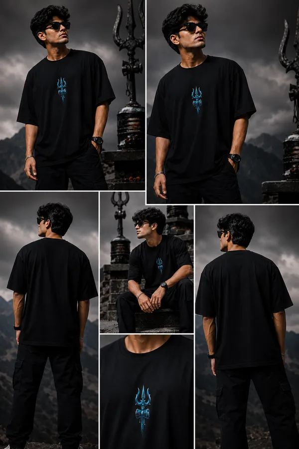 Men's_Black_Oversized_T-Shirt_with_Electric_Blue_Lord_Shiva_Trishul_Graphic_Print