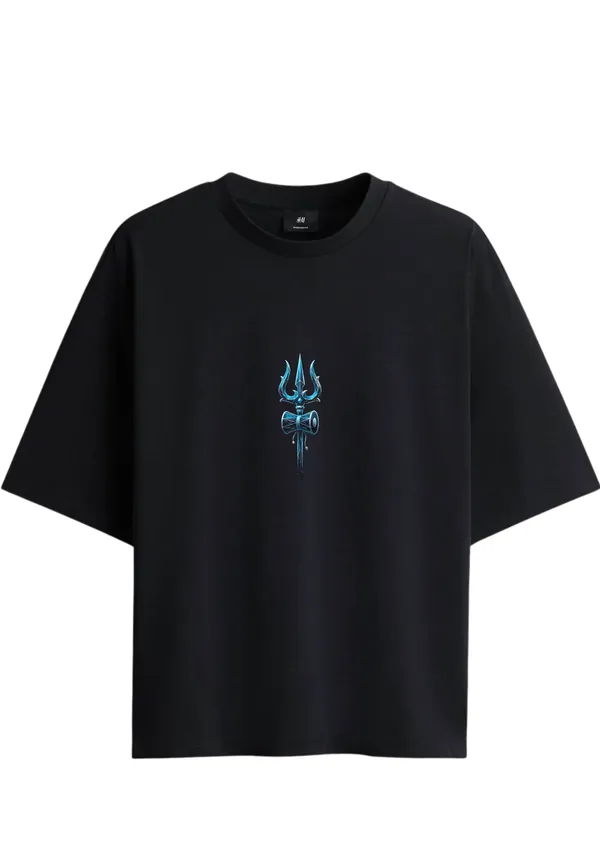 Men's_Black_Oversized_T-Shirt_with_Electric_Blue_Lord_Shiva_Trishul_Graphic_Print