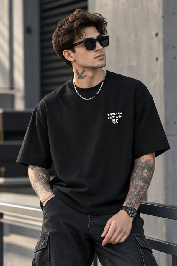Men’s_Black_Oversized_"Written_&_Directed_By_Me"_T-Shirt
