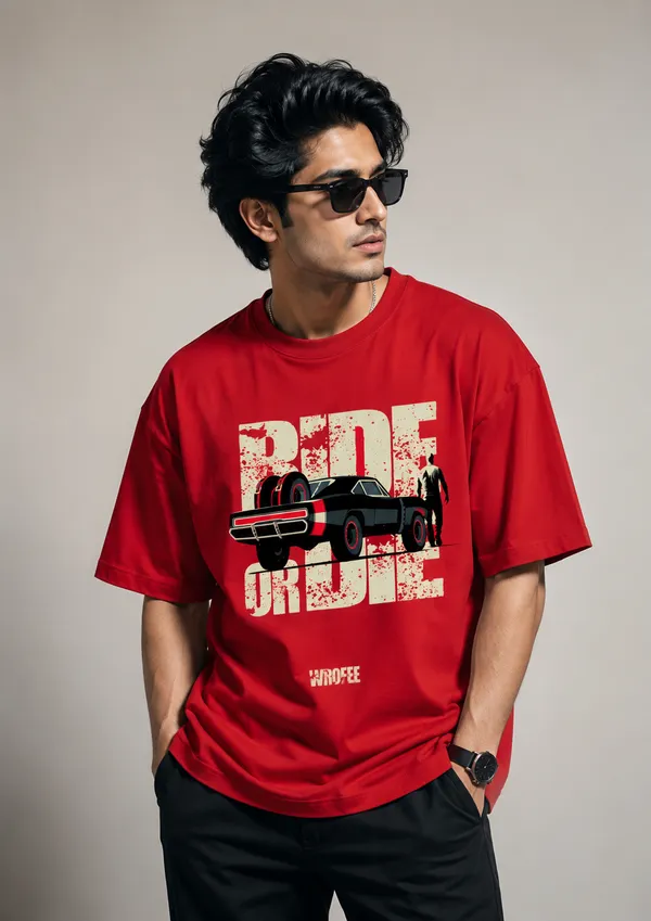 Men's_Red_Oversized_T-Shirt_with_"Ride_or_Die"_Muscle_Car_Graphic_Print
