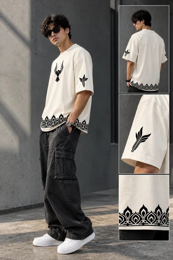 Men’s_White_Oversized_"Solar_Phoenix"_T-Shirt_|_Giffy_Life