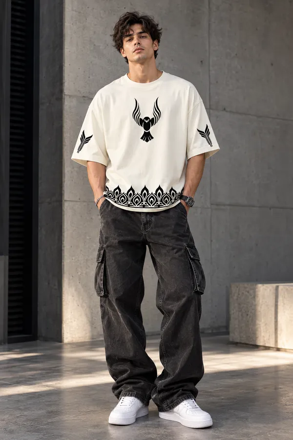 Men’s_White_Oversized_"Solar_Phoenix"_T-Shirt_|_Giffy_Life