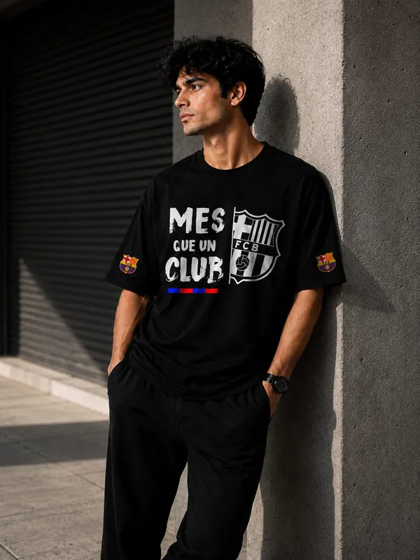 Messi_FCB_Black_oversized_Graphic_Print_Round_Neck_T_shirt_