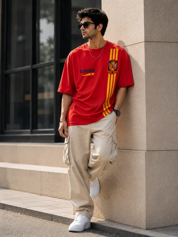 Spain_World_Cup_Inspired_Graphic_Print_Oversized_Round_Neck_T_shirt_