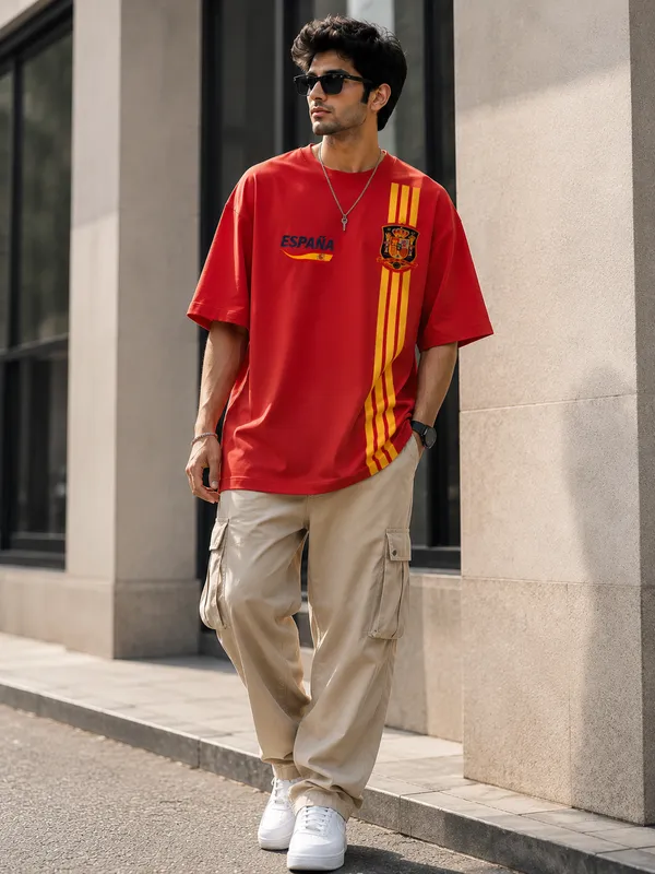 Spain_World_Cup_Inspired_Graphic_Print_Oversized_Round_Neck_T_shirt_