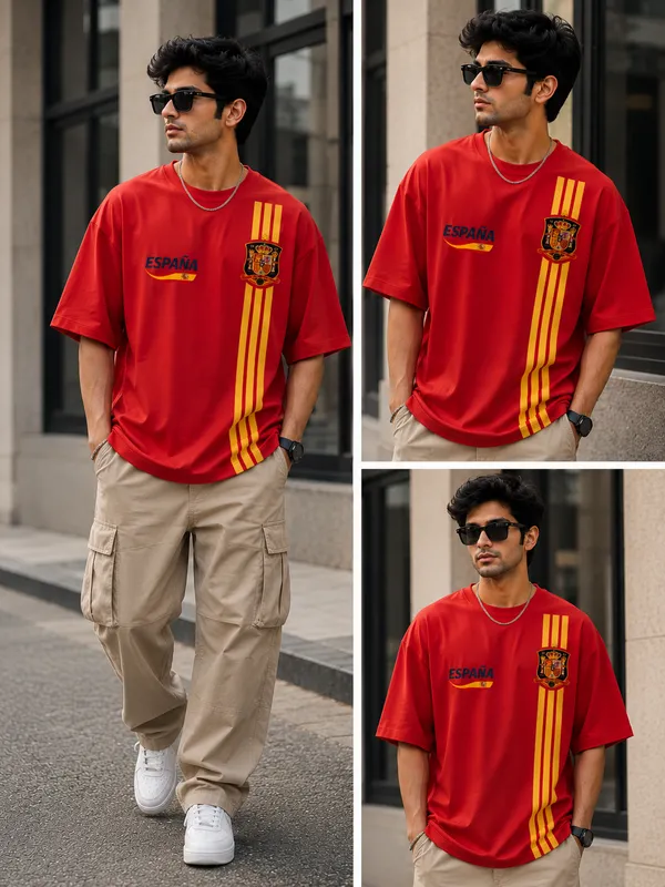 Spain_World_Cup_Inspired_Graphic_Print_Oversized_Round_Neck_T_shirt_