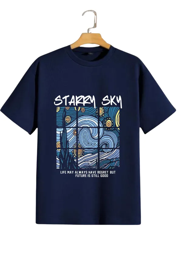 Starry_Sky_Graphic_Print_Oversized_round_neck_t_shirt