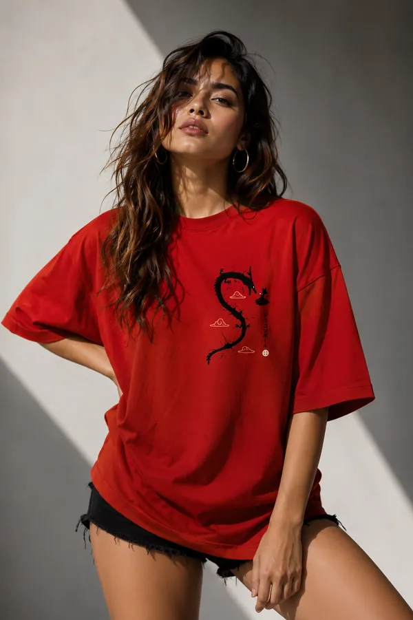 The_Flying_Nimbus_Dragon_Oversized_Tee_in_Red_–_Japanese_Style_Minimalist_Anime_Graphic_T-Shirt