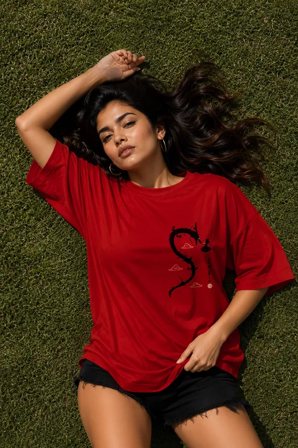 The_Flying_Nimbus_Dragon_Oversized_Tee_in_Red_–_Japanese_Style_Minimalist_Anime_Graphic_T-Shirt