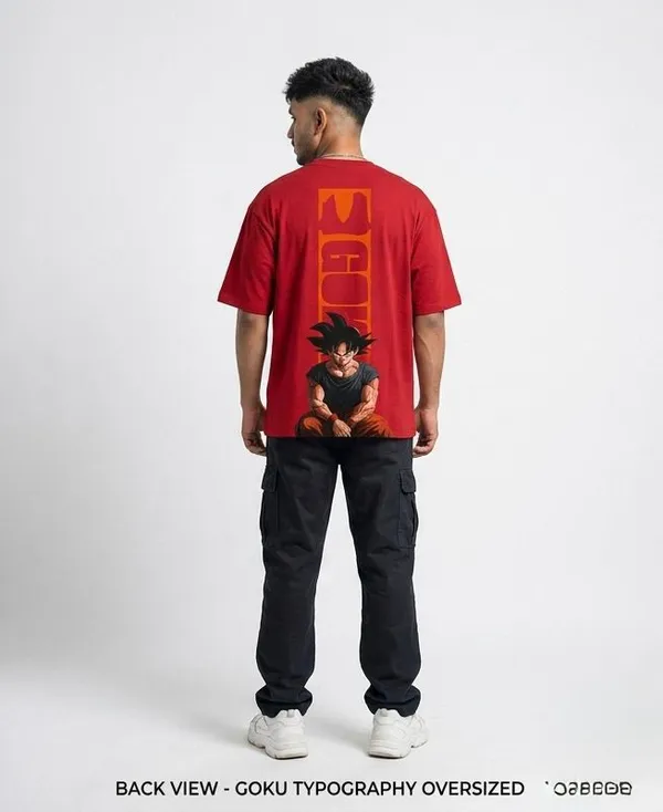 The_"Duality"_Goku_Graphic_Print_Round_Neck_Oversized_T_shirt_