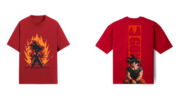 The_"Duality"_Goku_Graphic_Print_Round_Neck_Oversized_T_shirt_