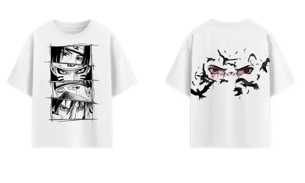The_"Uchiha"_Editorial_Graphic_Print_Round_Neck_Oversized_T_shirt_