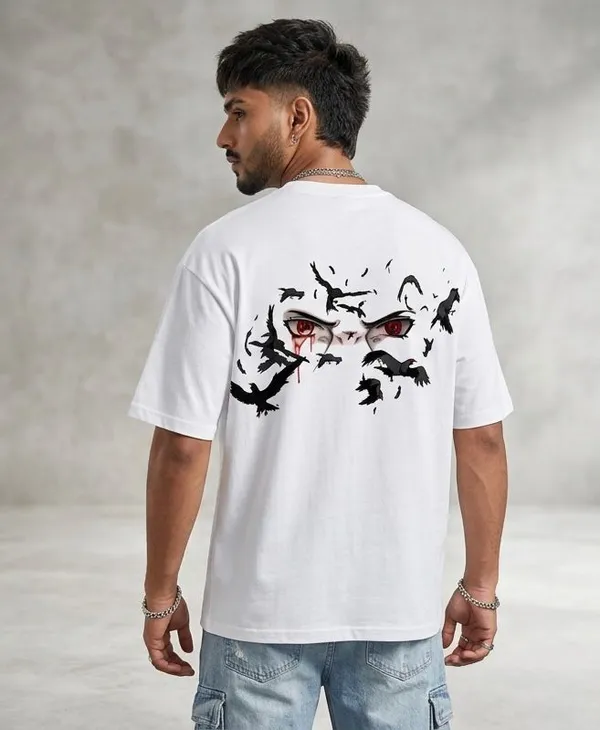 The_"Uchiha"_Editorial_Graphic_Print_Round_Neck_Oversized_T_shirt_