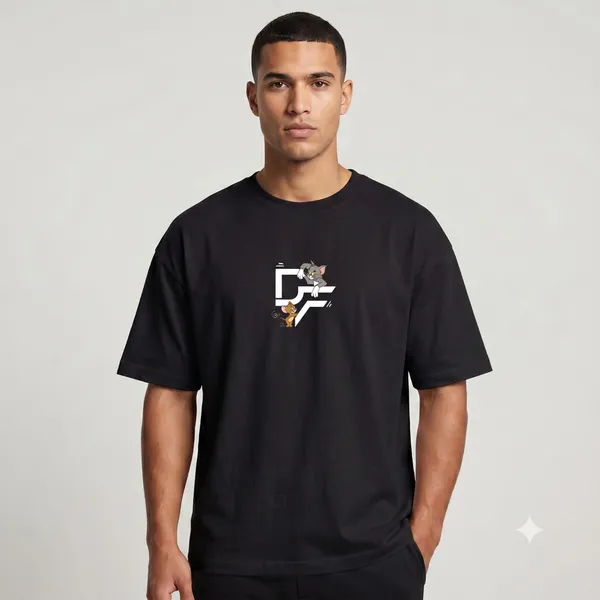 DF-Black_Terry_Cotton_Oversized_Tom_And_Jerry_Graphic_Print_T-Shirt_For_Men