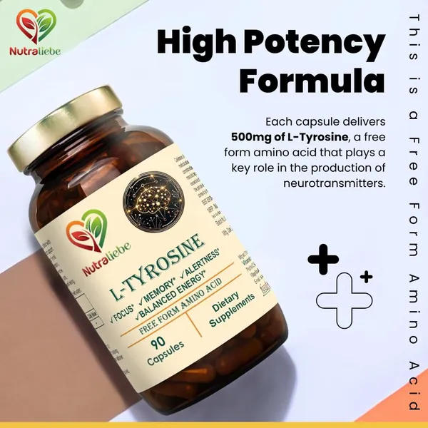 L_Tyrosine_500Mg_Free_Form_Amino_Acid_Non_Gmo_90_Capsules