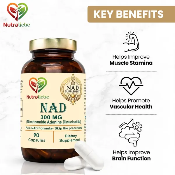 Nad_Nicotinamide_Adenine_Dinucleotide_Pure_300Mg_Cellular_Energy_And_Repair_Formula_90_Capsules