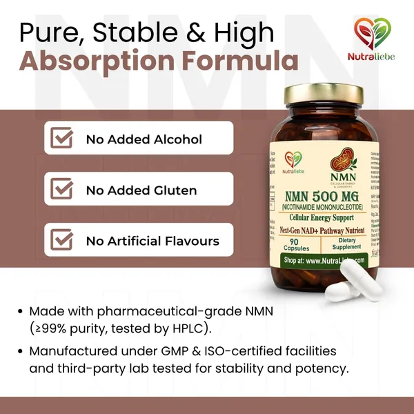 Nmn_Nicotinamide_Mononucleotide_500_Mg_Nad_Precursor_For_Cellular_Energy_Anti_Aging_Dna_Repair_Supports_Brain_Metabolism_Mitochondrial_Health_90_Veg_Capsules_Non_Gmo_Gluten_Free