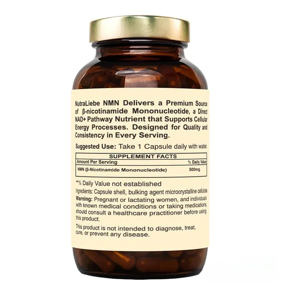 Nmn_Nicotinamide_Mononucleotide_500_Mg_Nad_Precursor_For_Cellular_Energy_Anti_Aging_Dna_Repair_Supports_Brain_Metabolism_Mitochondrial_Health_90_Veg_Capsules_Non_Gmo_Gluten_Free