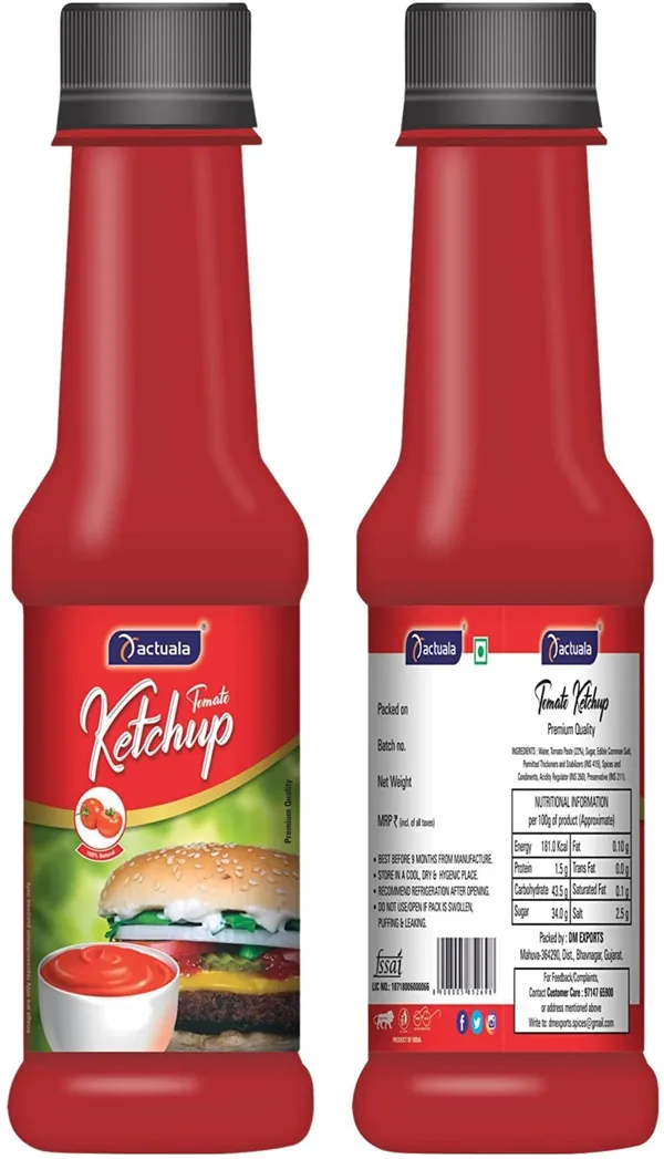 Aactuala_Pack_Of_5_(200G_Each)_Red_Chilli_Sauces_&_Ketchup_(5_X_200_G)