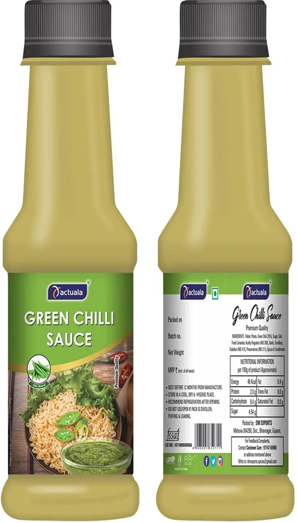 Aactuala_Pack_Of_5_(200G_Each)_Green_Chilli_Sauces_(5_X_200_G)