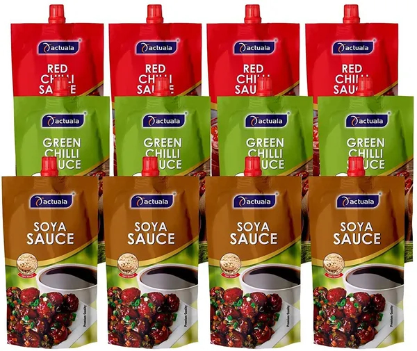 Aactuala_Pack_Of_12_(80G_Each)_Red_Chilli,_Green_Chilli,_Soya_Sauces_(12_X_80_G)