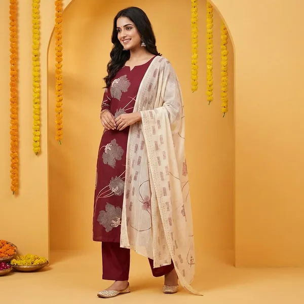 Unstitched_Suit_-_Pure_100%_Cotton_Suit_With_Dupatta_And_Pant