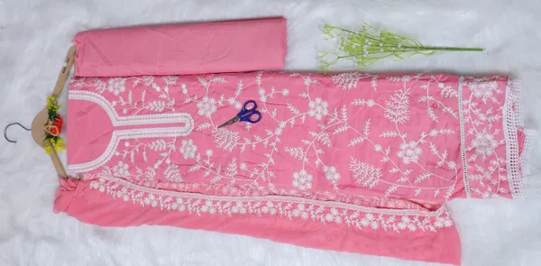 Unstitched_Suit_-Pure_100%_Cotton_Suit_With_Border_Dupatta_Work_And_Pant