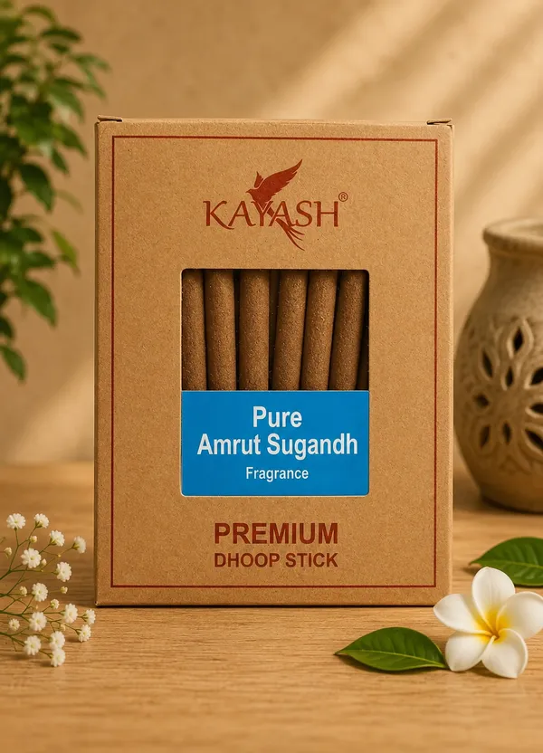 Pure_Amrut_Sugadha_Premium_Dhoop_Sticks_With_Free_Stand_Bamboo_Less_Charcoal_Free_Low_Smoke_Incense_Spiritual_Blend_For_Positivity_Balance_Ideal_For_Pooja_Meditation_100_Gram