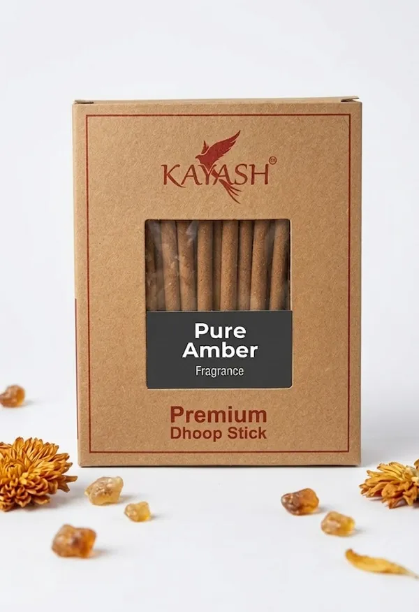 Pure_Amber_Premium_Dhoop_Sticks_With_Free_Stand_Bamboo_Less_Charcoal_Free_Low_Smoke_Incense_Spiritual_Blend_For_Positivity_Balance_Ideal_For_Pooja_Meditation_100_Gram