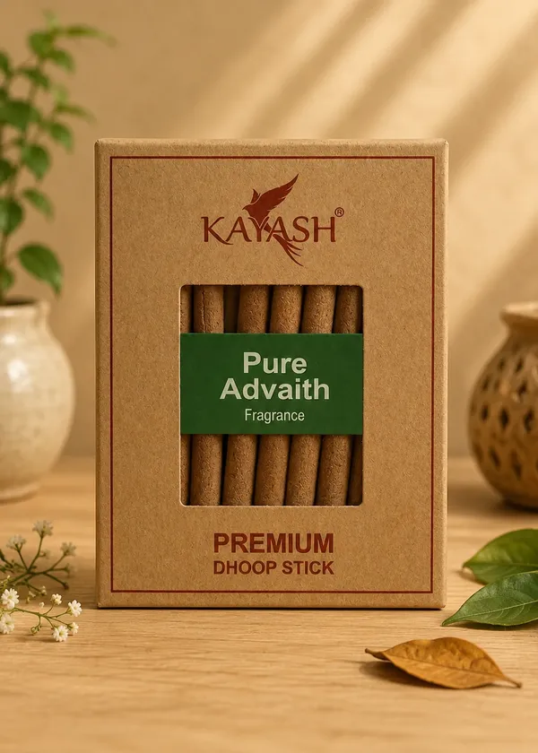 Pure_Advait_Premium_Dhoop_Sticks_With_Free_Stand_Bamboo_Less_Charcoal_Free_Low_Smoke_Incense_Spiritual_Blend_For_Positivity_Balance_Ideal_For_Pooja_Meditation_100_Gram