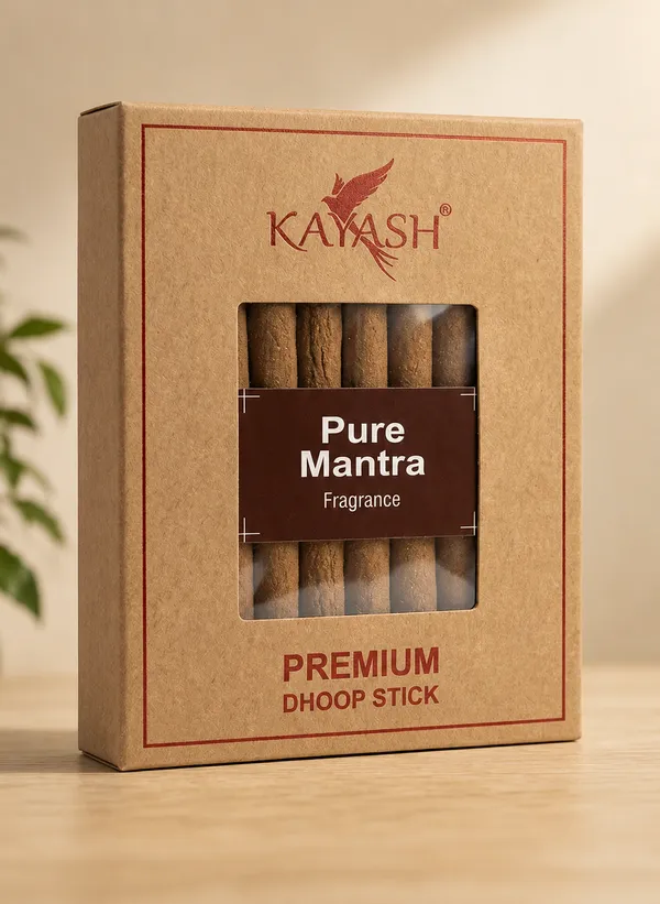 Pure_Mantra_Premium_Dhoop_Sticks_With_Free_Stand_Bamboo_Less_Charcoal_Free_Low_Smoke_Incense_Spiritual_Blend_For_Positivity_Balance_Ideal_For_Pooja_Meditation_100_Gram