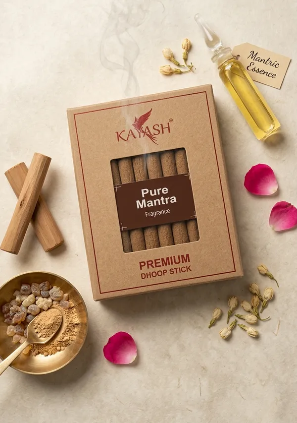 Pure_Mantra_Premium_Dhoop_Sticks_With_Free_Stand_Bamboo_Less_Charcoal_Free_Low_Smoke_Incense_Spiritual_Blend_For_Positivity_Balance_Ideal_For_Pooja_Meditation_100_Gram