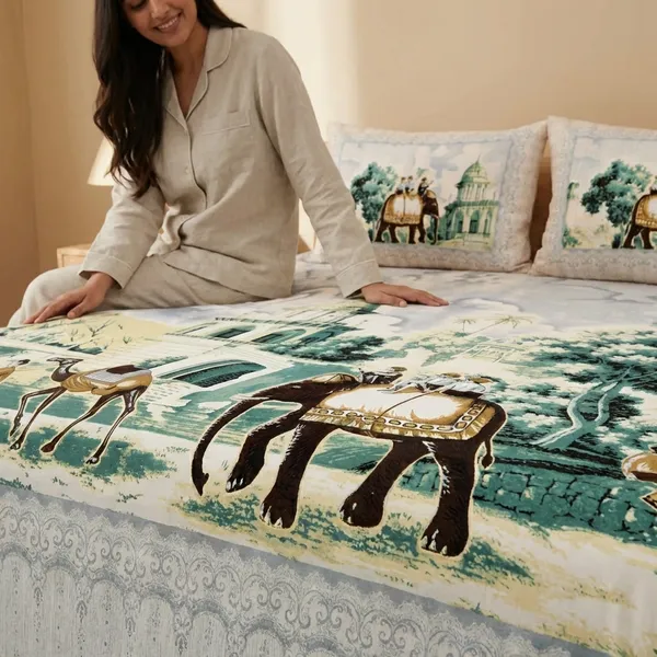 Elephant_Green_Pure_Cotton_King_Size_Bedsheet_With_2_Pillow_Covers
